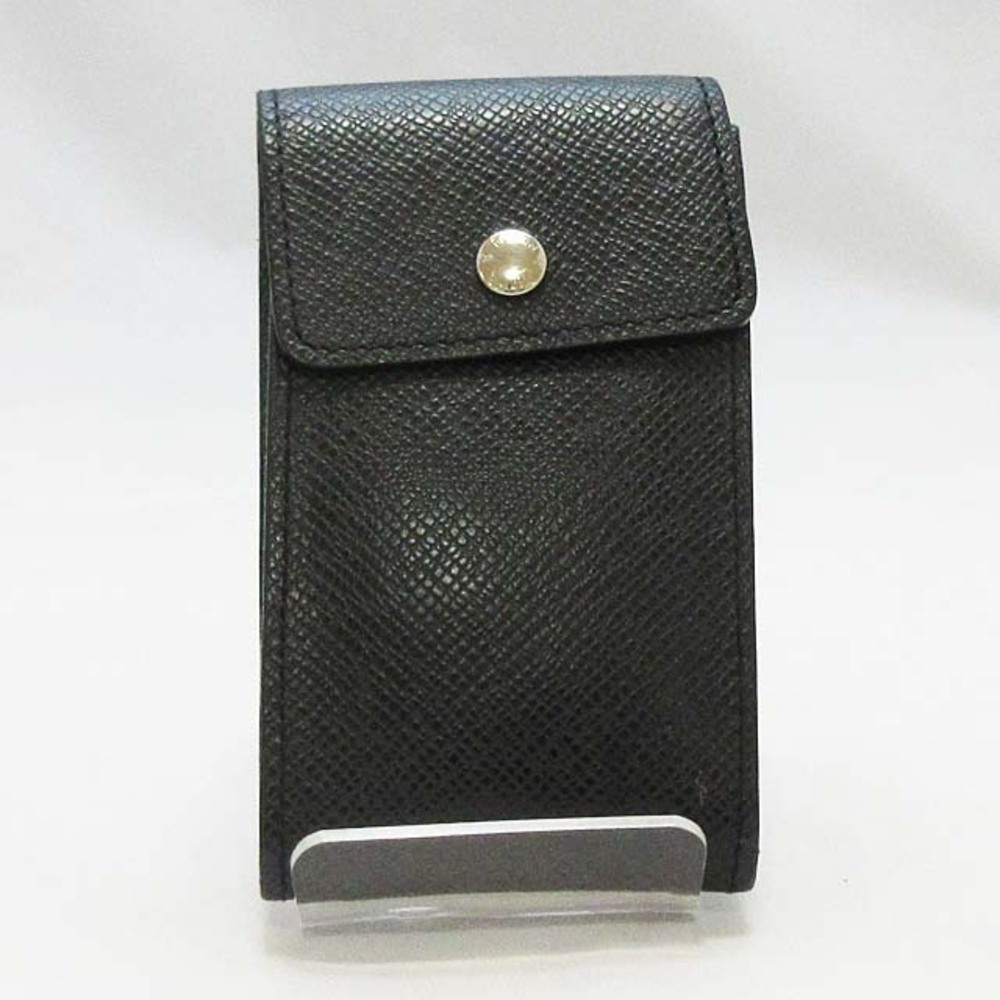 Louis Vuitton Taiga Portefeuille Badge Cigarette Case Key Wallet Leather Black